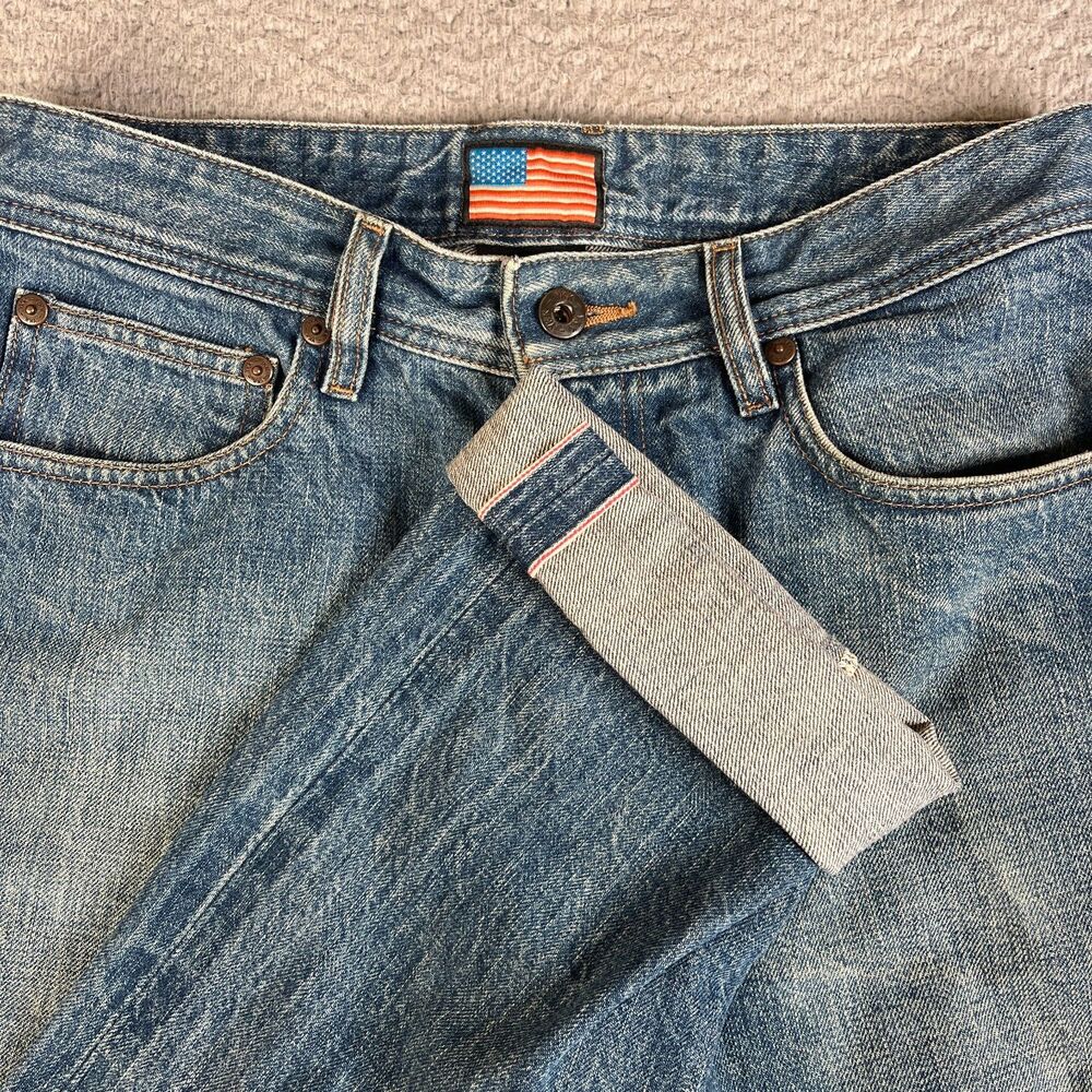 TODD SHELTON Selvedge Jeans Mens 29 x 28  Blue Denim YKK Zipper Tapered Made USA